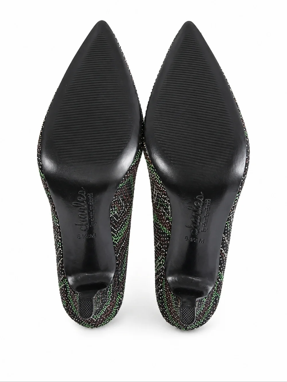 Charles by Charles David Pointed Toe Stiletto Pumps 8.5 Textured Tweed Heels